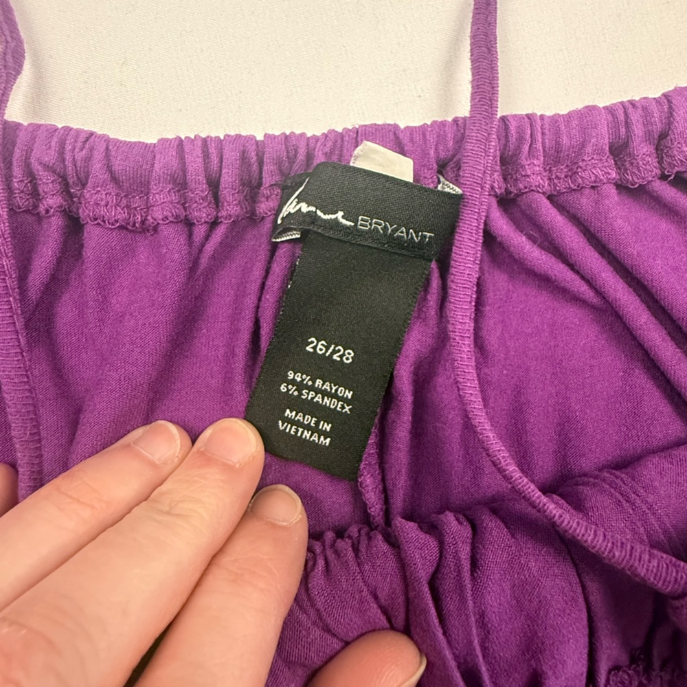 Lane Bryant Purple Maxi Dress Size 26/28 Sleeveless Stretch Empire Waist - Picture 6 of 8